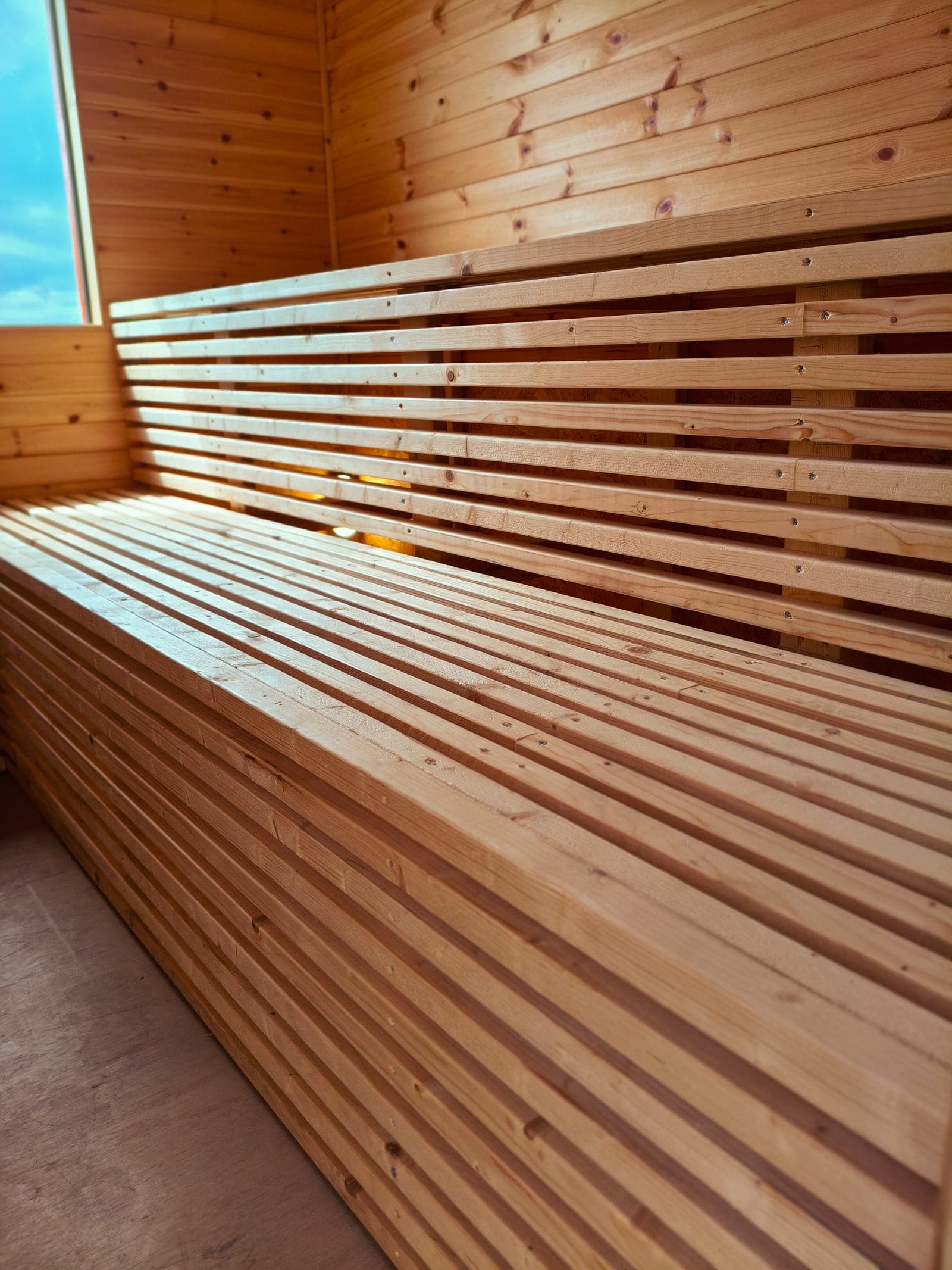 Cedar sauna benches
